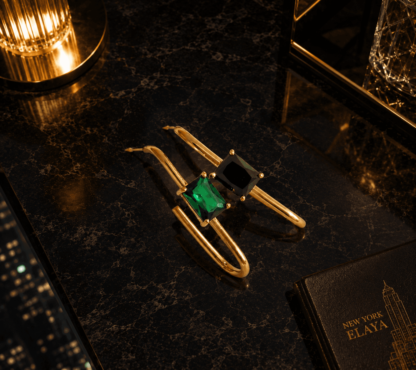 Boucles Skyline — bijou femme doré