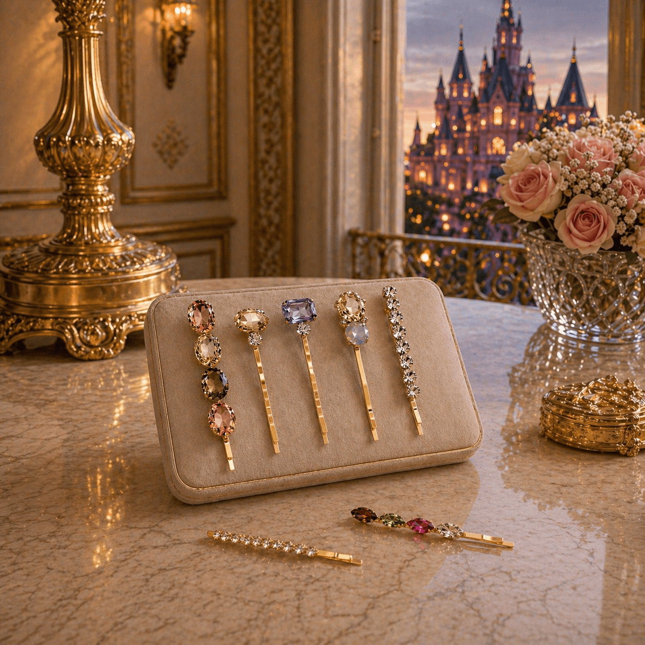 Barrettes Celestia — bijou femme doré